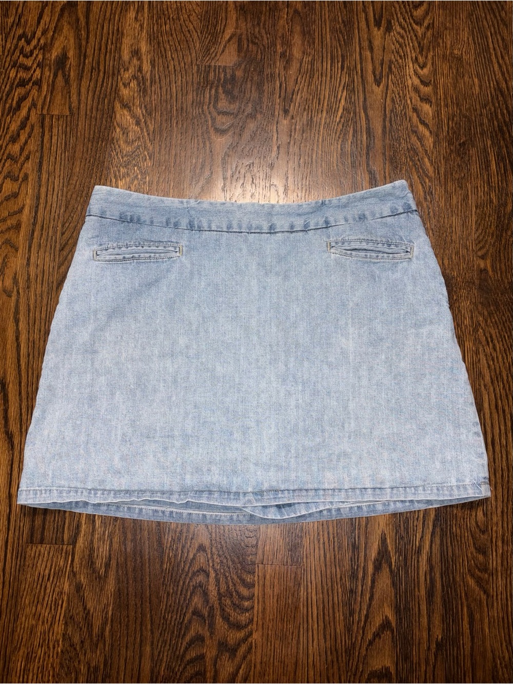 Vintage Y2K Cherokee Women's Blue Denim Skort Zip Side 100% Cotton Size 14